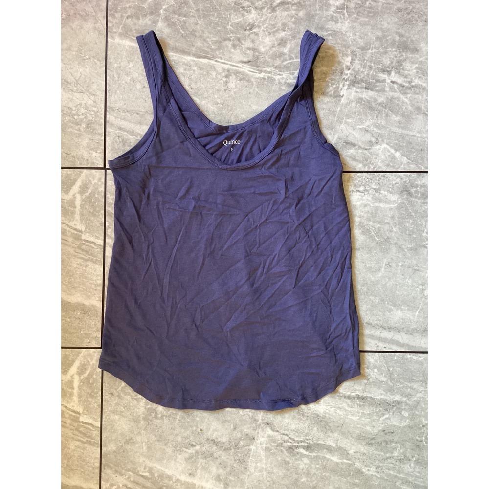 Quince NWOT Womens Cotton Modal Scoop Neck Tank Top Purple Size S Sleeveless